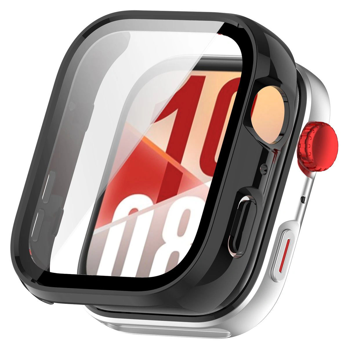 Wizualizacja nakładania etui Bizon Case Watch Adamo do Huawei Watch Fit 4
